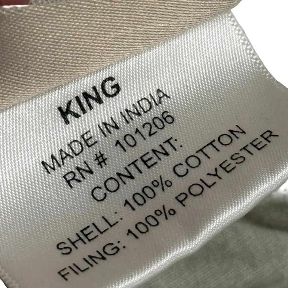 Soft Surroundings Embroidered Reversible Comforter King Size Bedding Cotton Gray